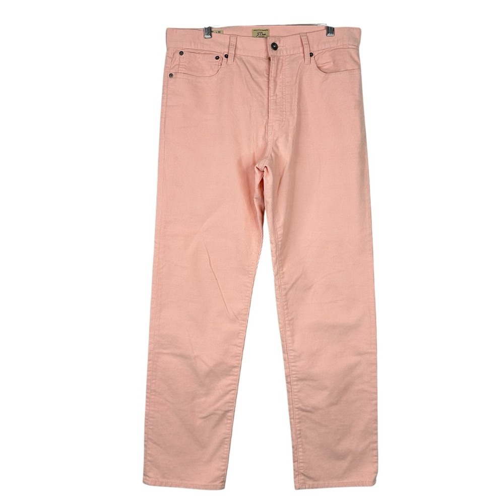 J.Crew Corduroy Pants Mens Peach Pink Stretch Straight‎ Leg Cotton NWT 32x32